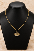Turkey Sun medallion necklace – solid 18k gold