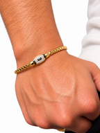 Monaco Box chain bracelet with jeweled centerpiece – solid 18k gold