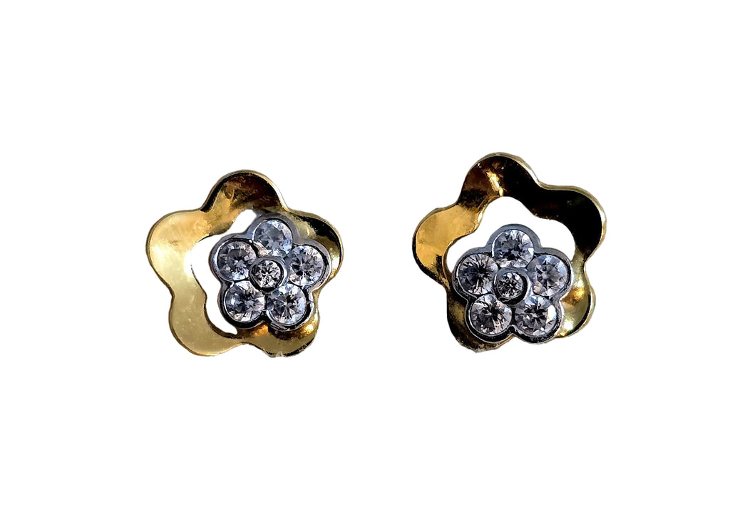 Two-tone flower earrings