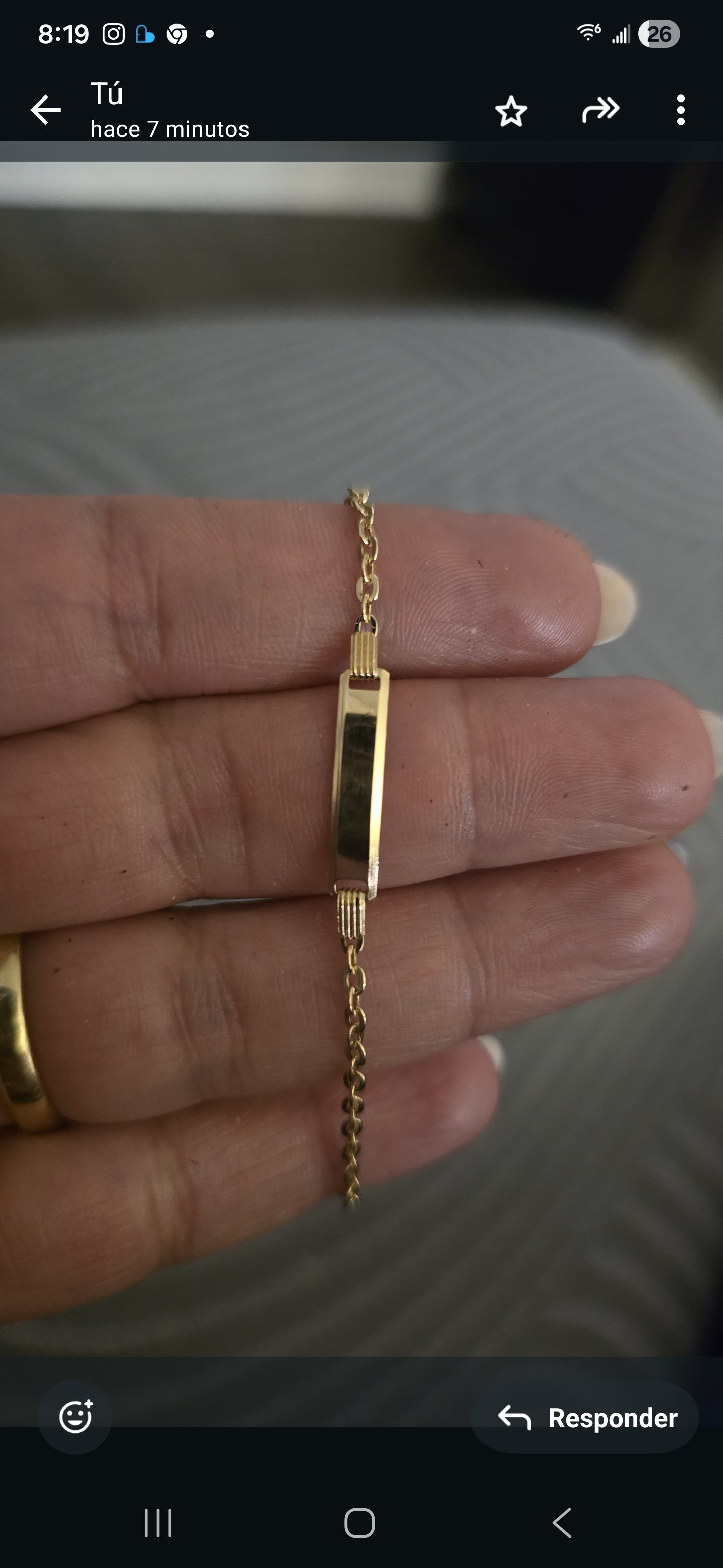 Baby slave bracelet with a plate and a series of hoops in 18-karat Italian yellow gold, 1.6 grams