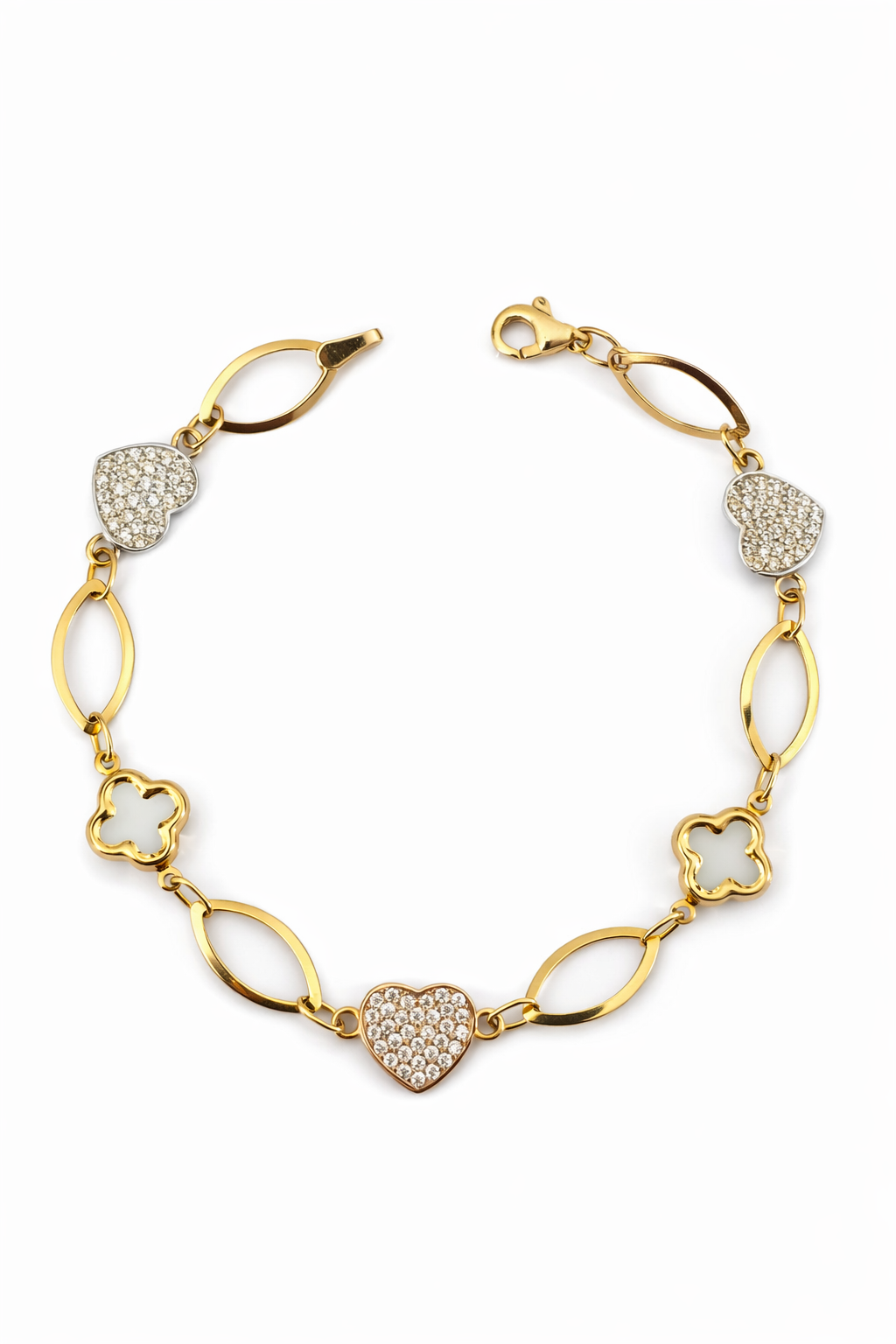 Pulseras de mujer en forma de corazón con circonitas de colores
