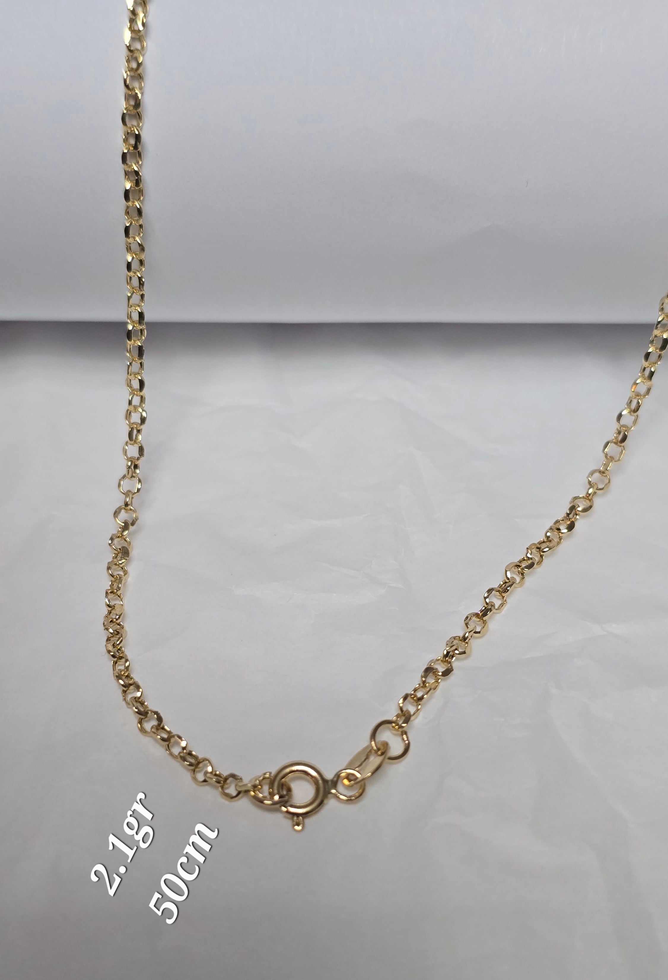 Chain woven loops or rolo, 50 cm long, 2.1 grams