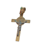 Colgante de Jesucristo en oro blanco y amarillo con diseño láser