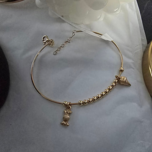 Pulsera rígidas de 16.5 cm de diametro  en oro 18kilates italiano amarillo de 4.4 gramos