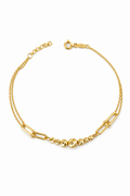 Pulsera de bolas Tiffany con cuentas talladas con diamante en oro italiano de 18 quilates