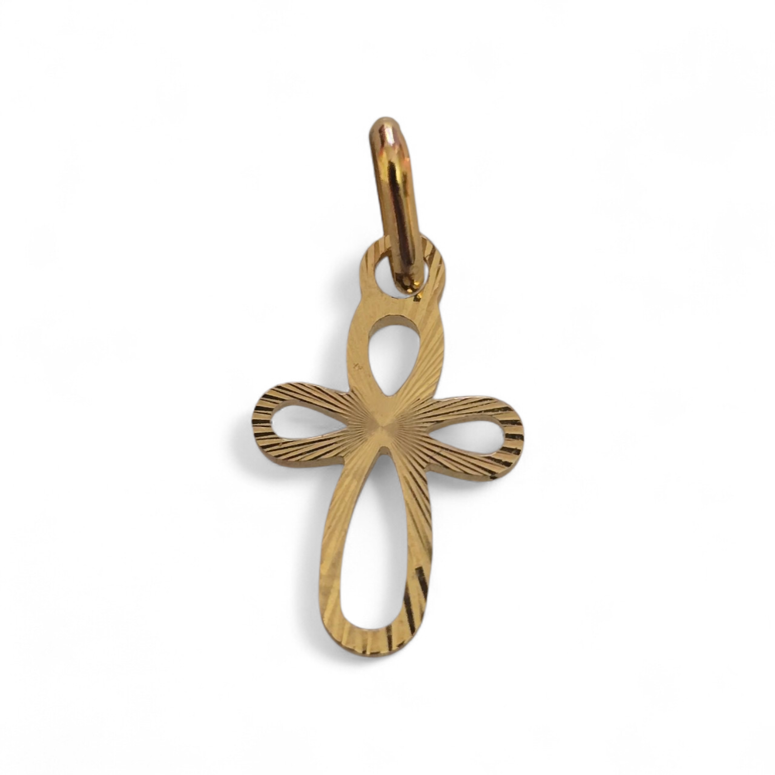 Diamond-cut cross pendant