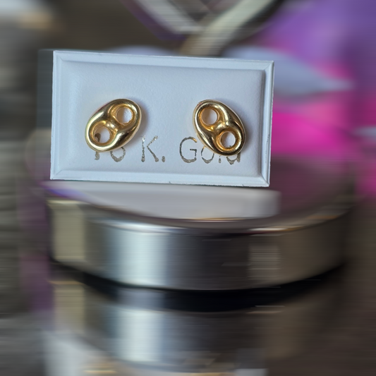 Zarcillos Gcc tapa de mariposa 1 gramo en Oro18kilates italiano amarillo