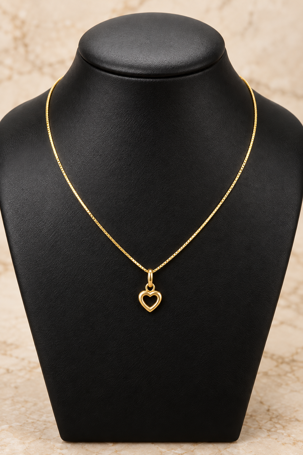 Heart pendant necklace – solid 18k gold