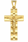 Crucifix pendant - italian 18k gold