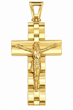 Crucifix pendant - italian 18k gold
